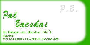 pal bacskai business card